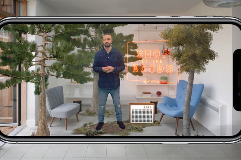 Justin Timberlake OUTSIDE IN AR Merch App man of the woods heron preston american express