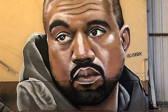 Kanye West Meets Big Brain Meme in New Lushsux Street Art Mural