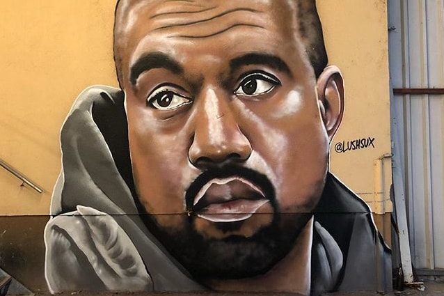 Kanye West Meets Big Brain Meme in New Lushsux Street Art Mural