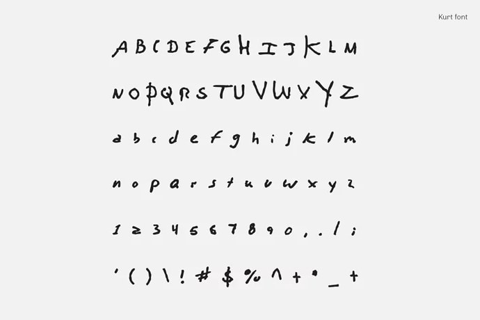 Kurt Cobain David Bowie John Lennon and Leonard Cohen fonts free download