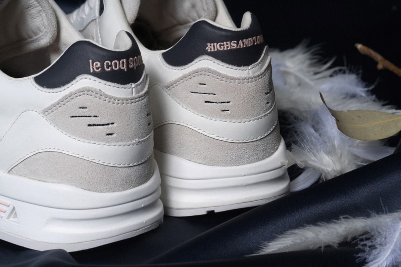 Le Coq Sportif Highs and Lows Collaboration Kicks Sneakers Trainers Shoes Closer Look Pink Grey Navy Colorway Swans LCS R 1000