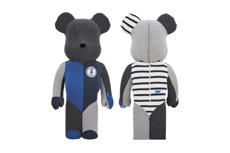 Loopwheeler Medicom Toy BEARBRICKS april 28 2018 release date info drop cotton sweater shirt pattern indigo blue stripe logo branding sendagaya