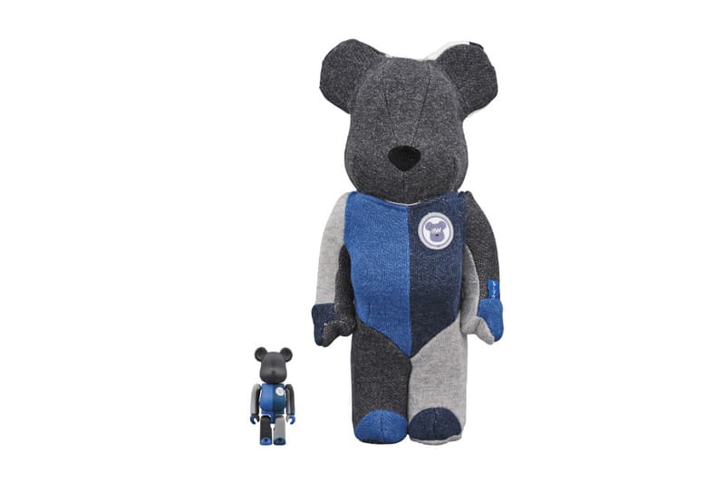 Loopwheeler Medicom Toy BEARBRICKS april 28 2018 release date info drop cotton sweater shirt pattern indigo blue stripe logo branding sendagaya