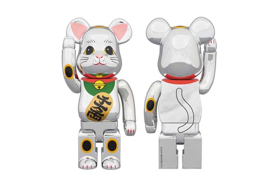Medicom Toy New Money Cat BEARBRICK silver april 25 2018 release date info drop daruma red silver plated maneki neko