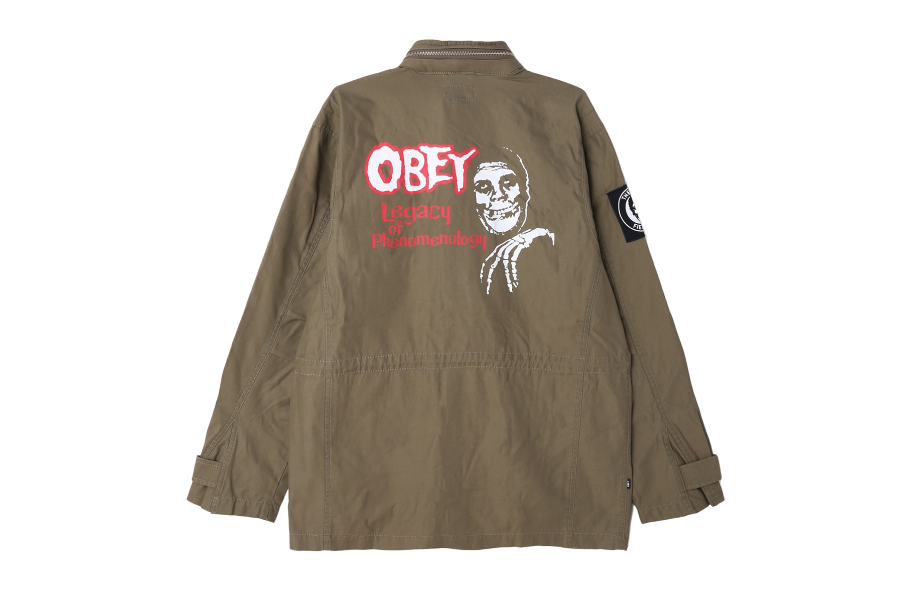 OBEY misfits collaboration capsule collection drop april 13 2018 custom 17 skate deck jacket shirt hoodie