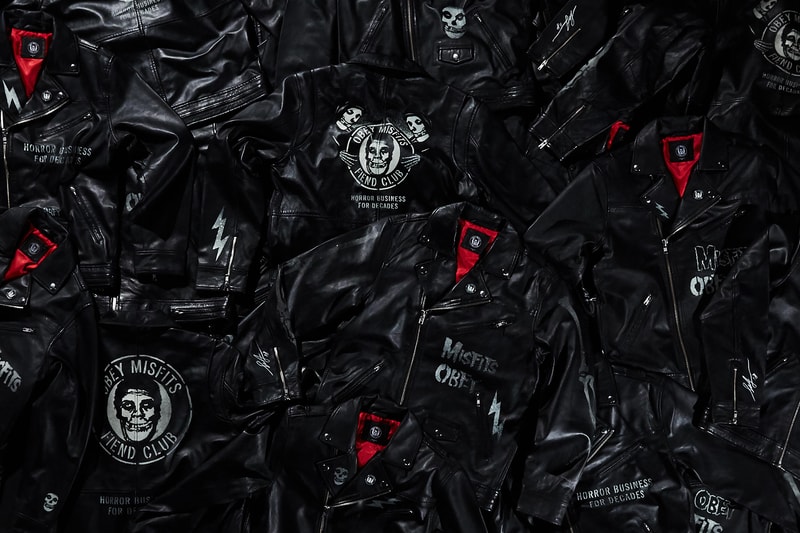 OBEY misfits collaboration capsule collection drop april 13 2018 custom 17 skate deck jacket shirt hoodie