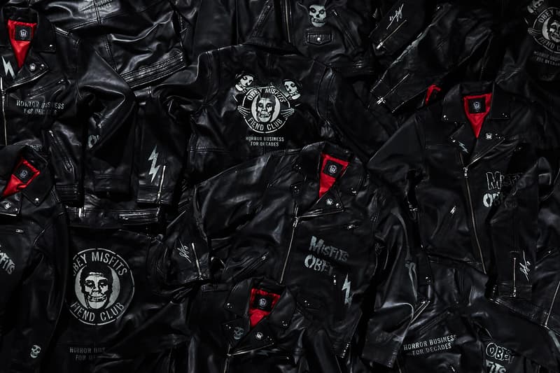 OBEY misfits collaboration capsule collection drop april 13 2018 custom 17 skate deck jacket shirt hoodie