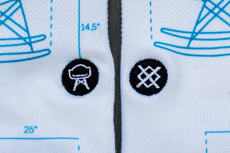 Modernica x Stance Chair Collaboration White Blue Socks Case Study Arm Shell rocker How to Buy Cop Purchase Release Details Information