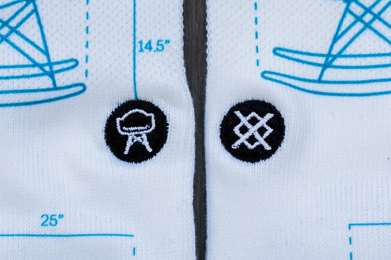 Modernica x Stance Chair Collaboration White Blue Socks Case Study Arm Shell rocker How to Buy Cop Purchase Release Details Information