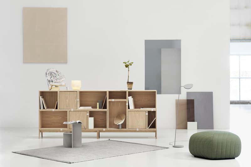 Muuto "New Perspectives" Collection Furniture Base Table High Pendant Lamp Enfold Sideboard Oslo 3-Seater Corner Sofa Pouf The Dots Metal Workshop Coffee Table