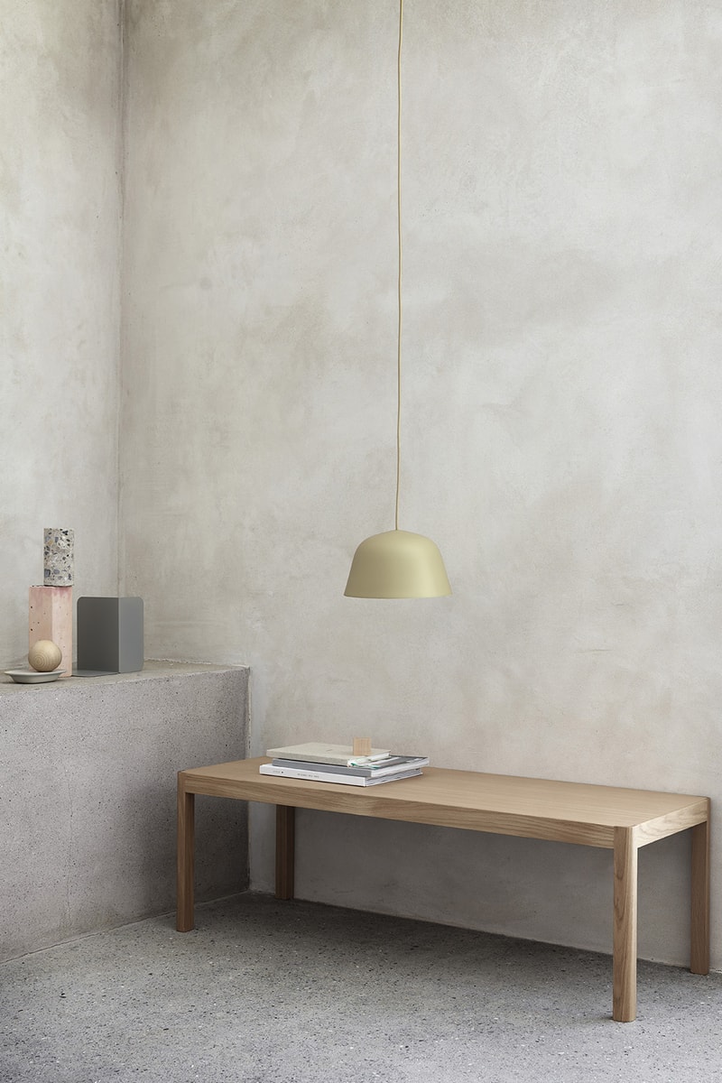 Muuto "New Perspectives" Collection Furniture Base Table High Pendant Lamp Enfold Sideboard Oslo 3-Seater Corner Sofa Pouf The Dots Metal Workshop Coffee Table