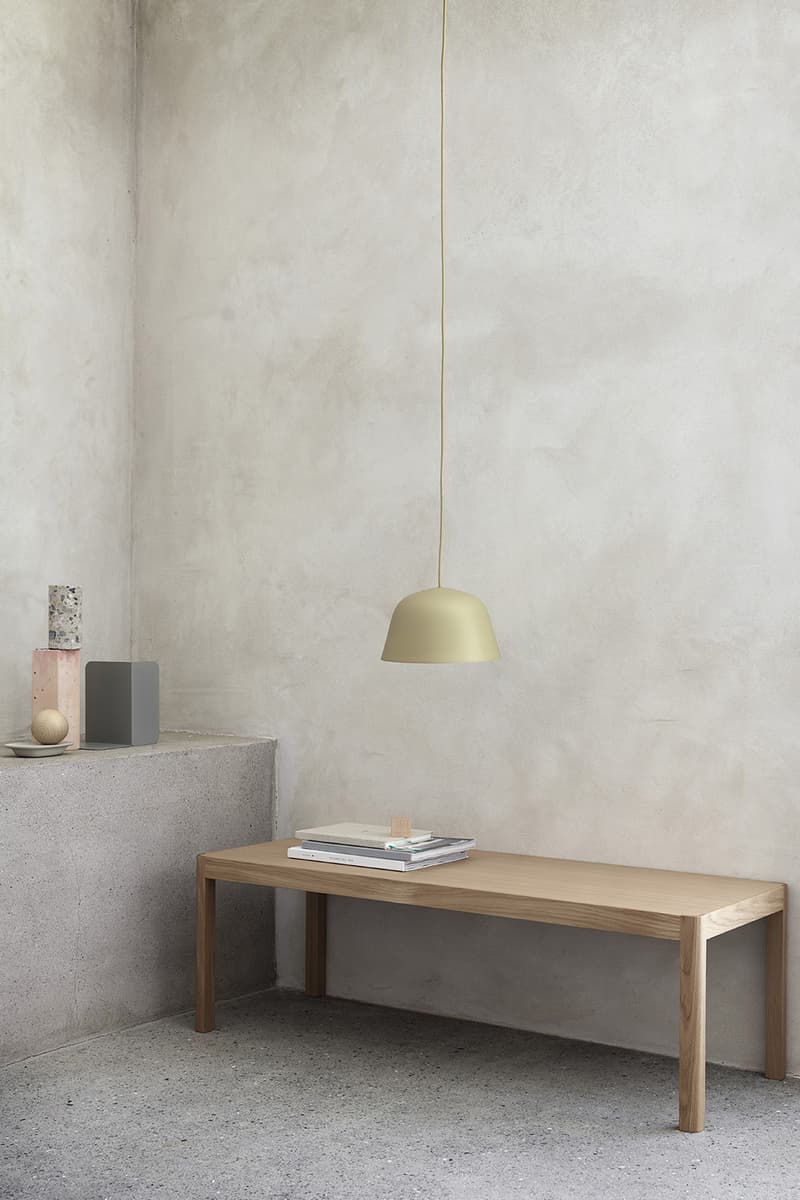 Muuto "New Perspectives" Collection Furniture Base Table High Pendant Lamp Enfold Sideboard Oslo 3-Seater Corner Sofa Pouf The Dots Metal Workshop Coffee Table