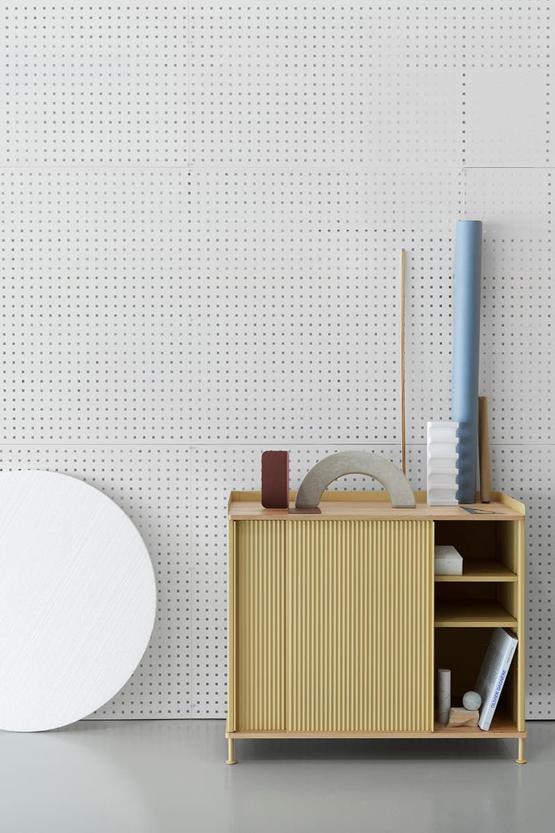 Muuto "New Perspectives" Collection Furniture Base Table High Pendant Lamp Enfold Sideboard Oslo 3-Seater Corner Sofa Pouf The Dots Metal Workshop Coffee Table