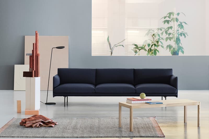 Muuto "New Perspectives" Collection Furniture Base Table High Pendant Lamp Enfold Sideboard Oslo 3-Seater Corner Sofa Pouf The Dots Metal Workshop Coffee Table