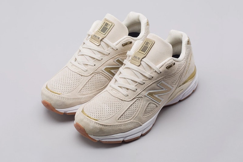 New Balance 990v4 Off White Pigskin Suede gold gum release info sneakers footwear