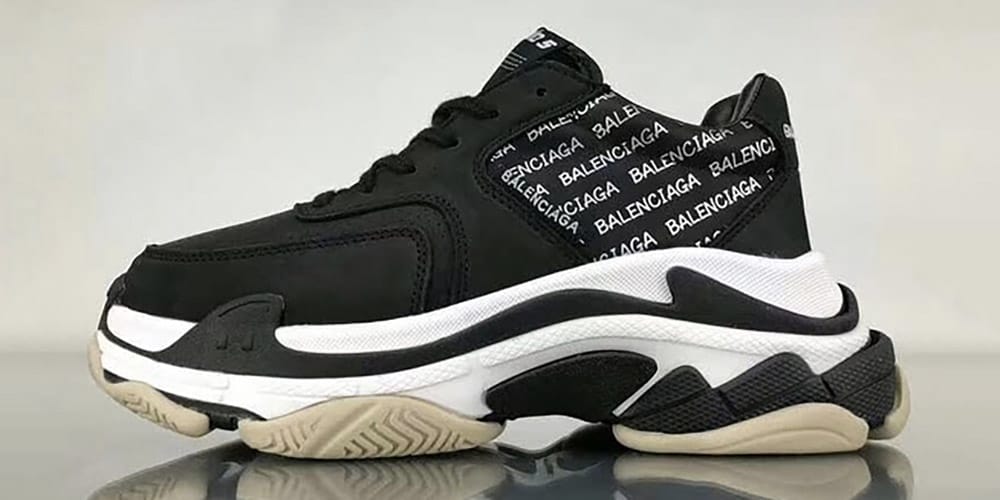 BALENCiAGA Triple S leather suede and shell trainers