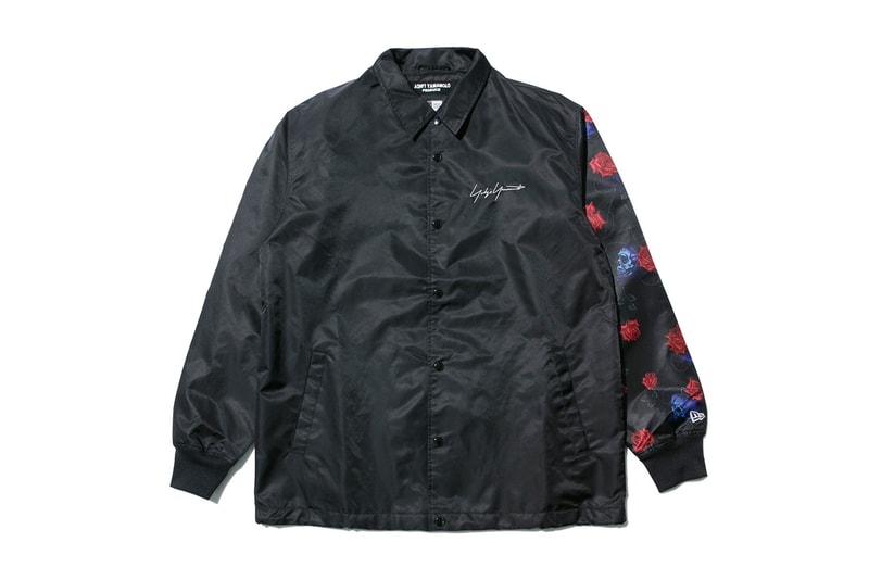 Yohji Yamamoto New Era spring summer 2018 collaboration collection line drop release japan hat coaches jacket hoodie tee shirt floral flower black navy branding logo april 18