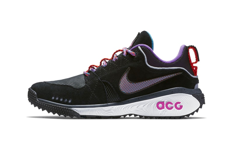Nike ACG Dog Mountain New Colorways trail sneakers hiking footwear green purple black