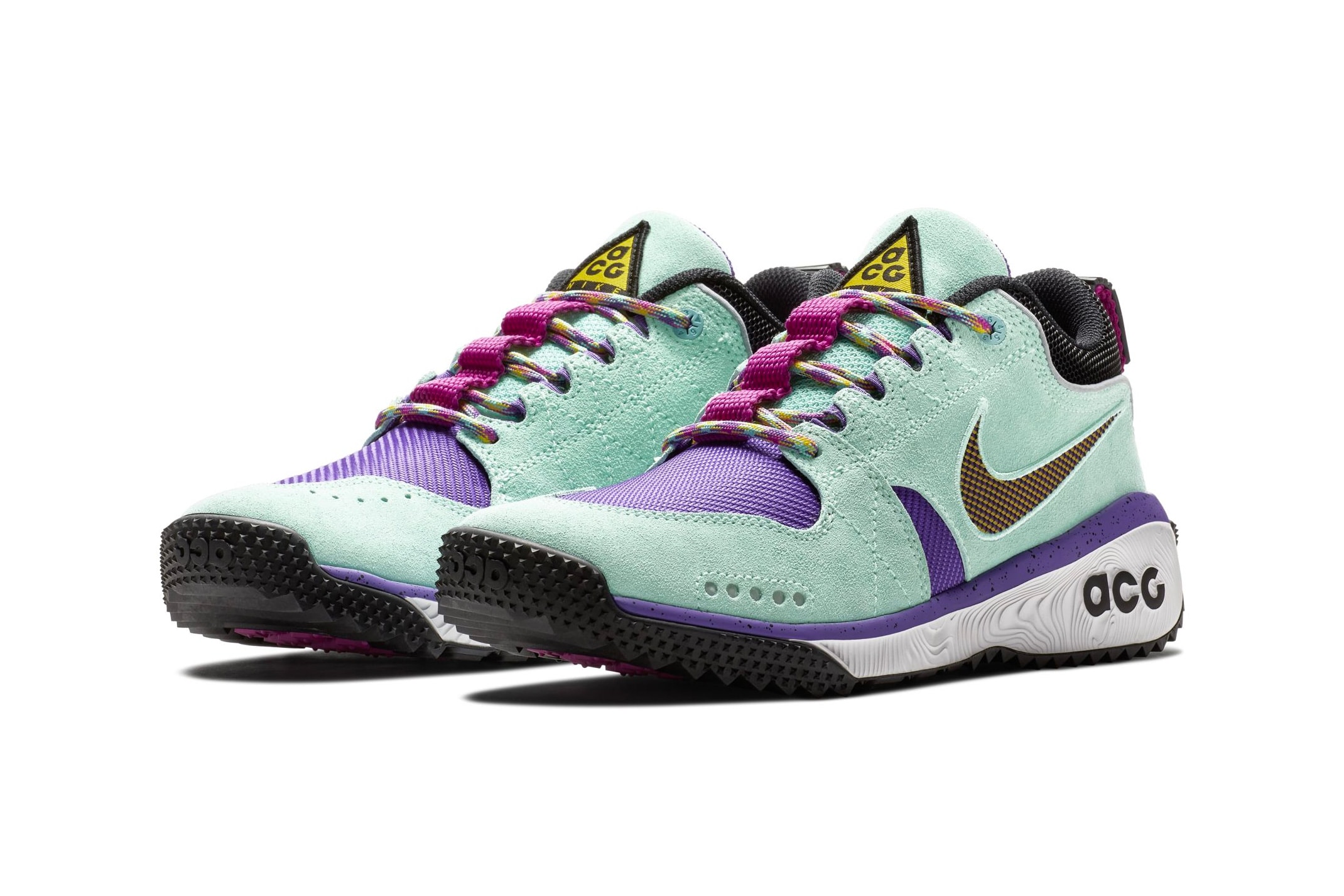 Nike ACG Dog Mountain New Colorways trail sneakers hiking footwear green purple black