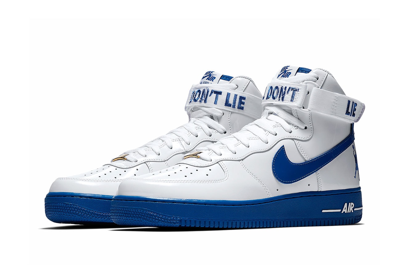 Nike Air Force 1 High Rude Awakening Rasheed Wallace release first look sneakers blue white nba Detroit 