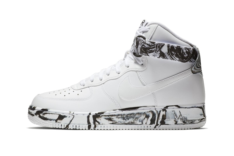 Nike Air Force 1 High "Marble" Release sand black and white