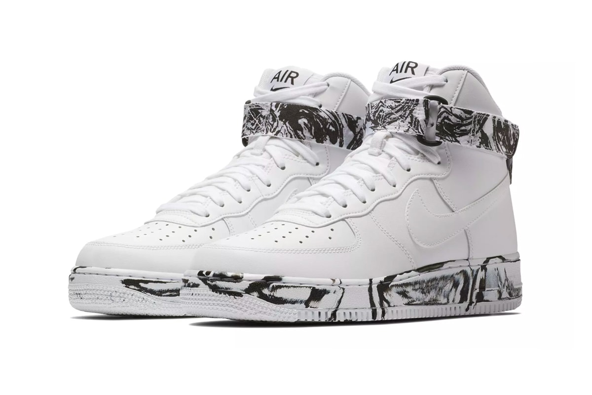 Nike Air Force 1 High "Marble" Release sand black and white