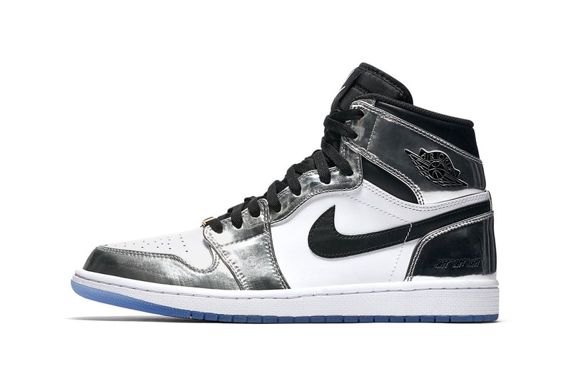 Nike Air Jordan 1 Retro High x Kawhi Leonard Sneakers Kicks Trainers Shoes Closer Look Silver Black White Blue Colorway Basketball 2014 MVP