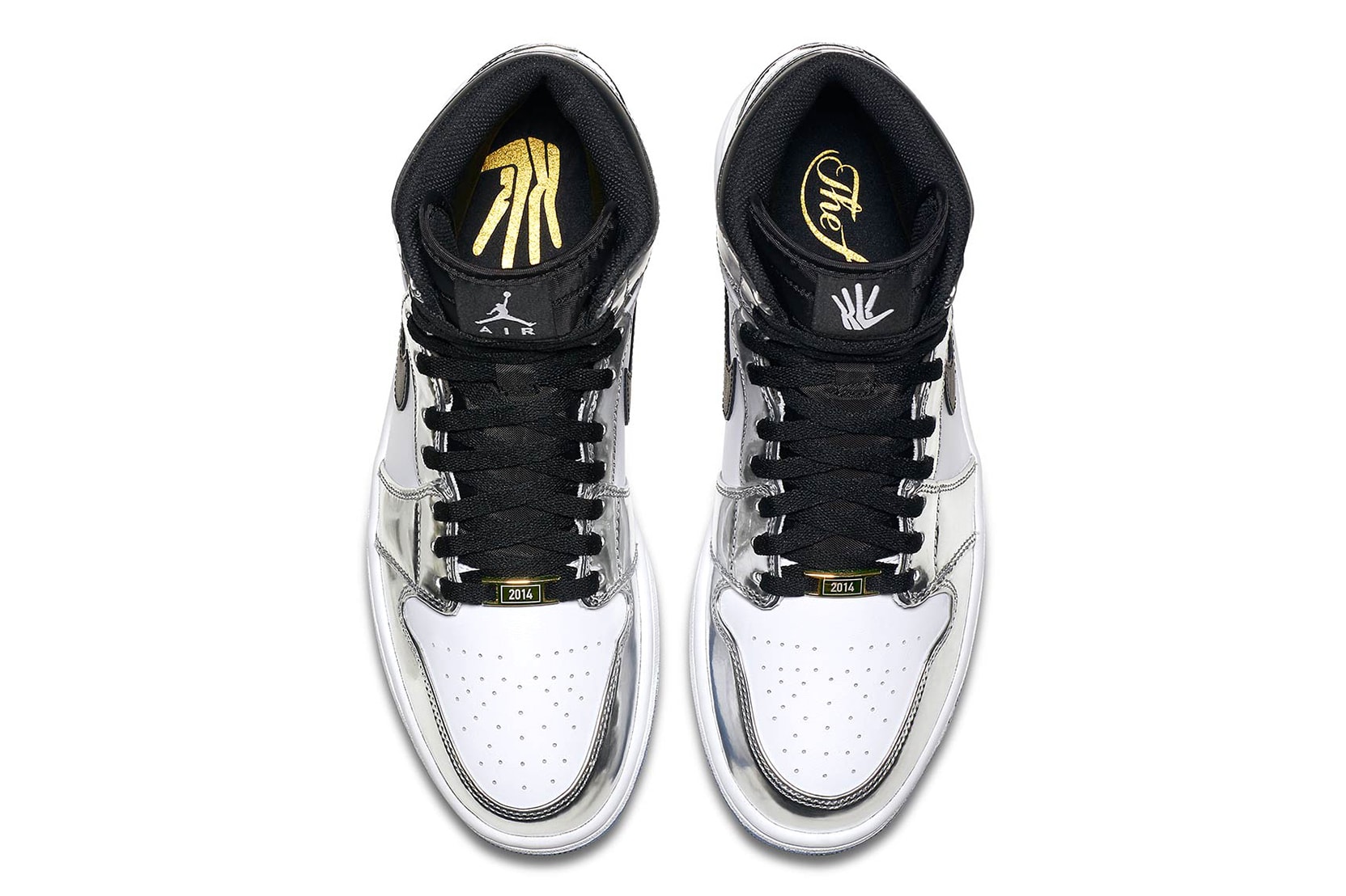 Nike Air Jordan 1 Retro High x Kawhi Leonard Sneakers Kicks Trainers Shoes Closer Look Silver Black White Blue Colorway Basketball 2014 MVP