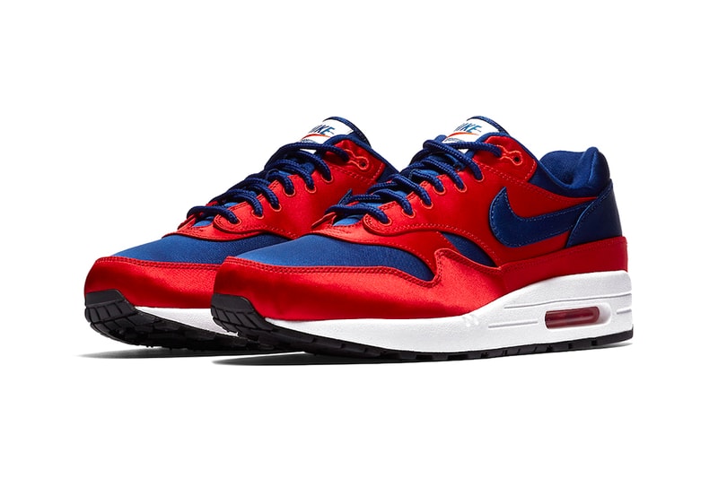 Nike Air Max 1 Satin Pack Red Blue Blue Mint Black sneakers footwear