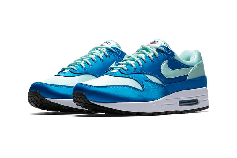 Nike Air Max 1 Satin Pack Red Blue Blue Mint Black sneakers footwear