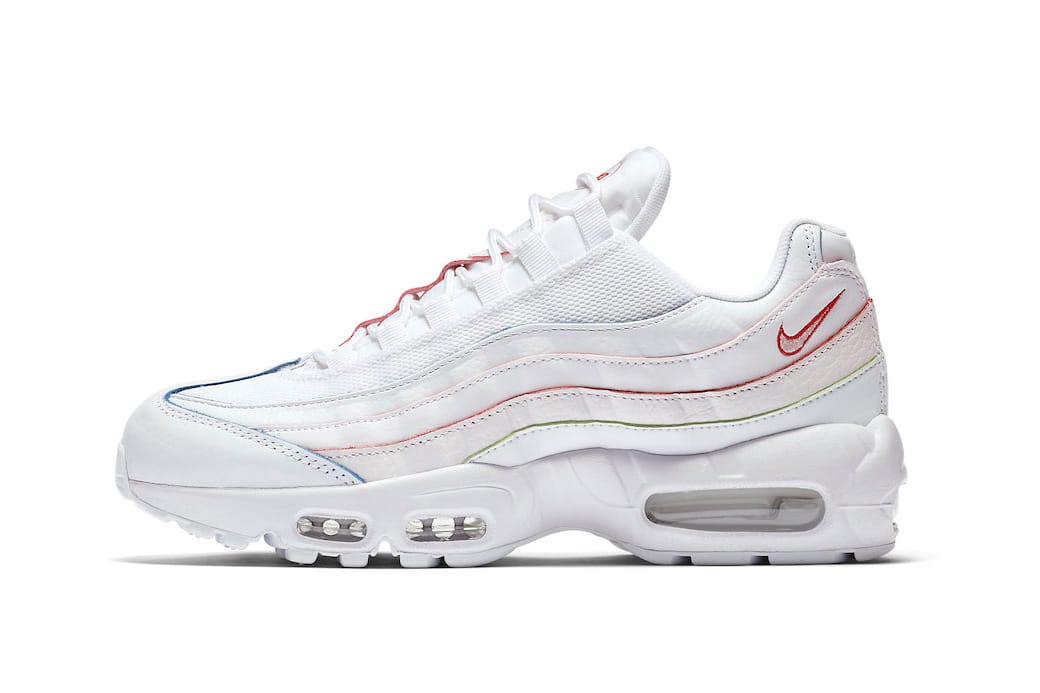 Nike Air Max 95 in White w/ Red, Blue 