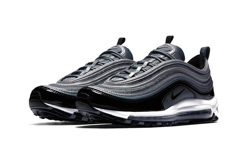 Nike Air Max 97 Black Patent Leather release info reflective grey silver footwear sneakers
