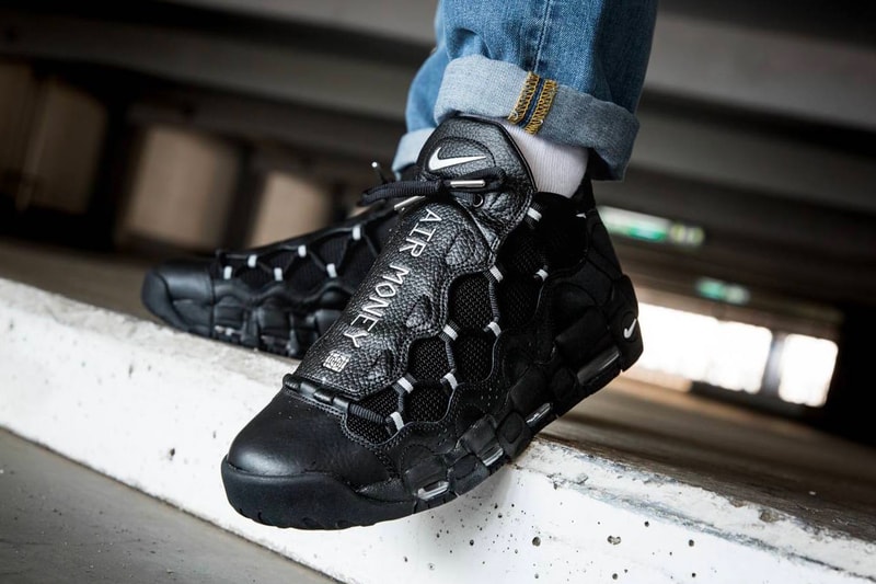 Nike Air More Money Black Pure Platinum Release info date drop sneakers purchase price 2018