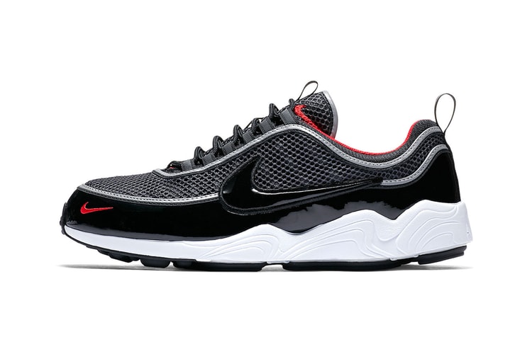 Nike Zoom Spiridon Drops in Patent "Black/University Red"