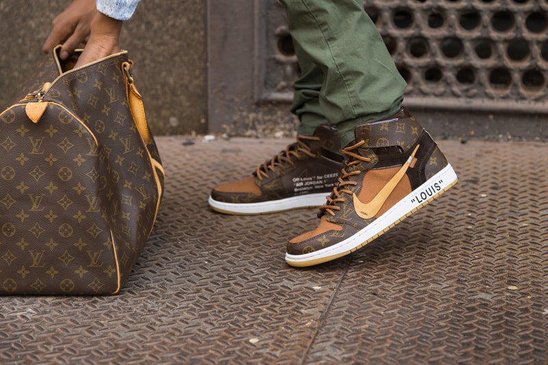 Nike x Off-White x Louis Vuitton Air Jordan 1 Customs Monogram $4000 USD Virgil Abloh CeezeMC Relevant Customs release details 1 of 10 sneakers footwear how to buy information