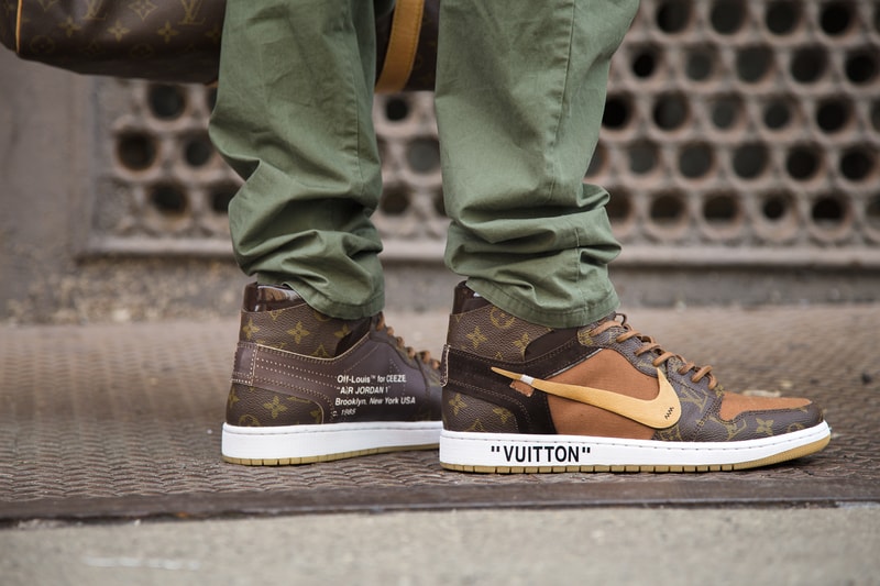 Nike x Off-White x Louis Vuitton Air Jordan 1 Customs Monogram $4000 USD Virgil Abloh CeezeMC Relevant Customs release details 1 of 10 sneakers footwear how to buy information