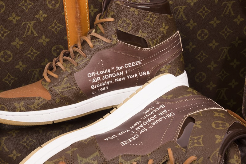 Nike x Off-White x Louis Vuitton Air Jordan 1 Customs Monogram $4000 USD Virgil Abloh CeezeMC Relevant Customs release details 1 of 10 sneakers footwear how to buy information