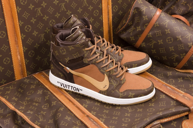 Nike x Off-White x Louis Vuitton Air Jordan 1 Customs Monogram $4000 USD Virgil Abloh CeezeMC Relevant Customs release details 1 of 10 sneakers footwear how to buy information