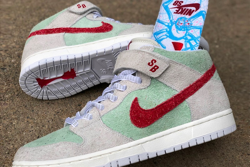 Nike SB Dunk Mid White Widow release info sail green red sneakers footwear