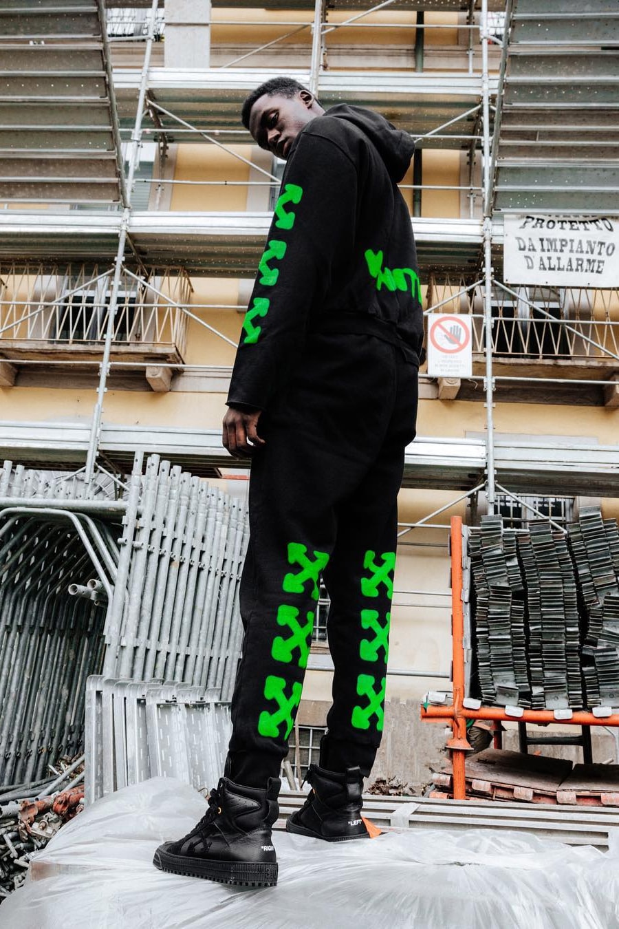 Off-White Exclusive Release Australia Black Green Tracksuits Hoodie Bottoms information details Melbourne Sydney Virgil Abloh Clothing buy purchase