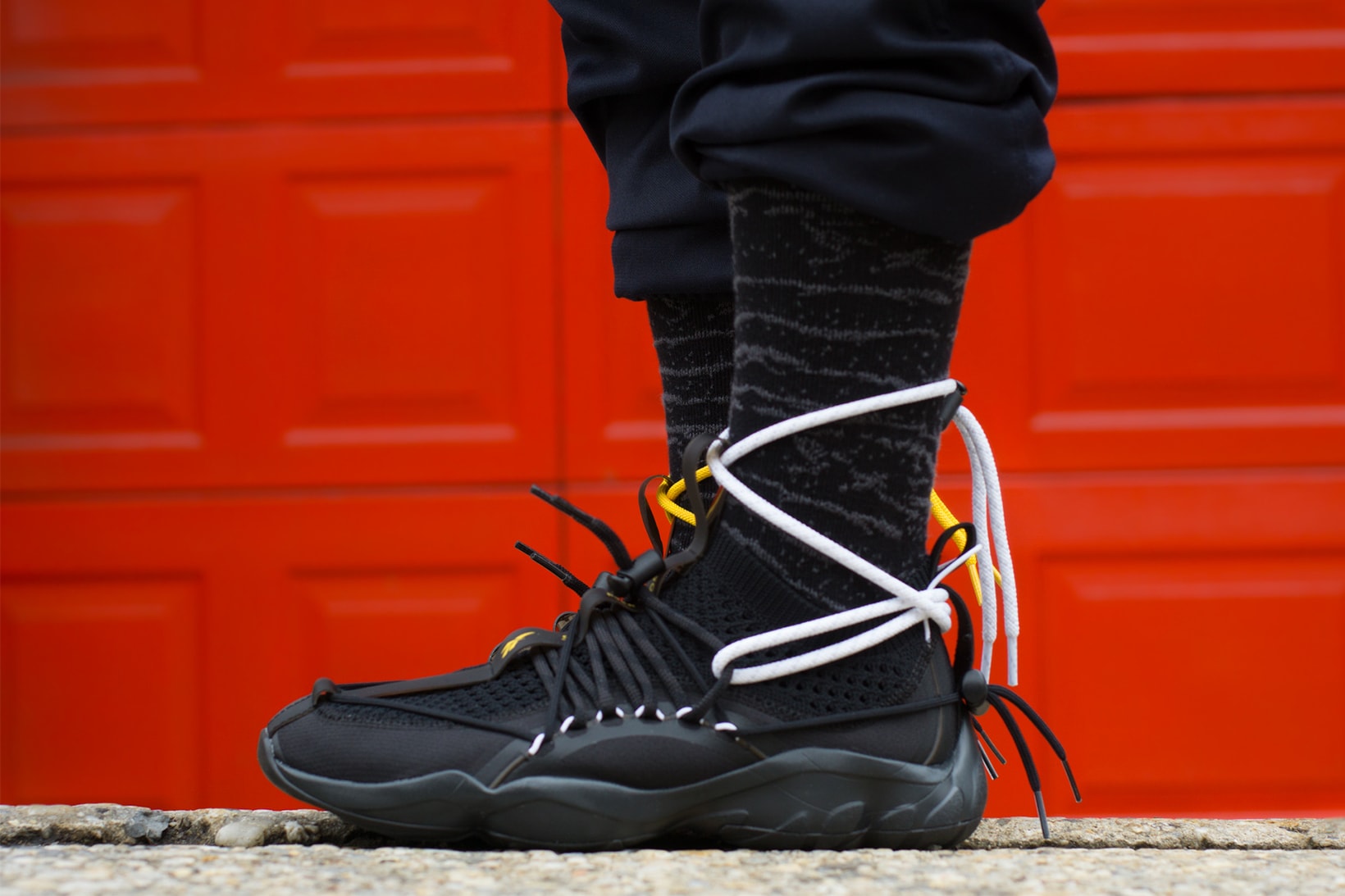 Pyer Moss Reebok DMX Fusion Experiment Friends Family black yellow 2018 sneakers shoes footwear