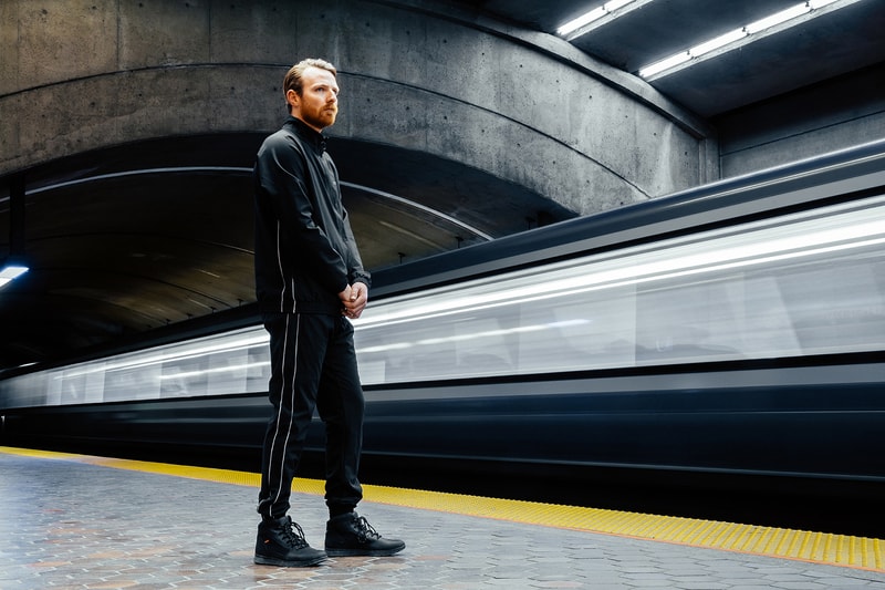 Raised by Wolves x Timberland Lookbook Collaboration Collab Black Boots Grey Hoodies Track Pants Euro Hiker Beaver Tail Toronto pop-up