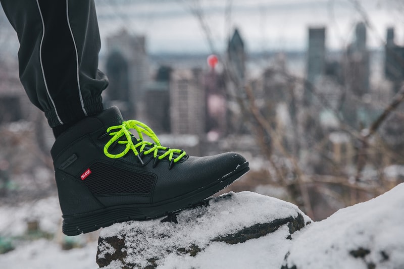 Raised by Wolves x Timberland Lookbook Collaboration Collab Black Boots Grey Hoodies Track Pants Euro Hiker Beaver Tail Toronto pop-up
