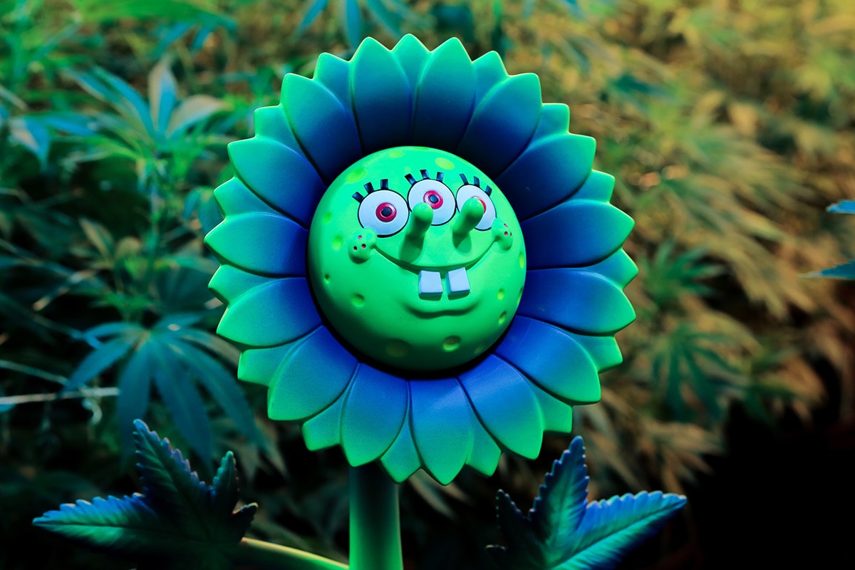 Ron English Compound SpongeBob Ganja Grin Sculpture Made By Monsters Set Free