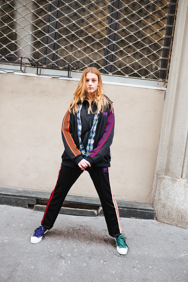 Slam Jam Socialism Needles track pant suit jacket 7 cut patchwork shirt flannel plaid spring summer 2018 editorial