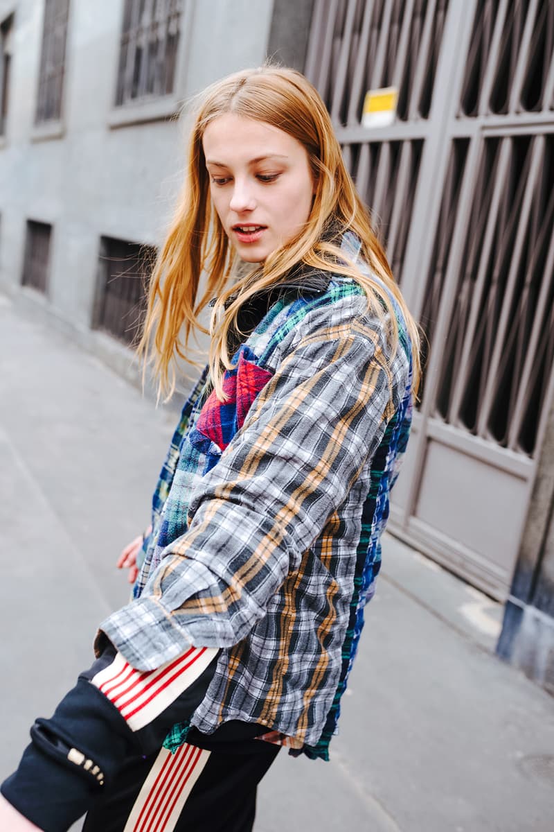 Slam Jam Socialism Needles track pant suit jacket 7 cut patchwork shirt flannel plaid spring summer 2018 editorial