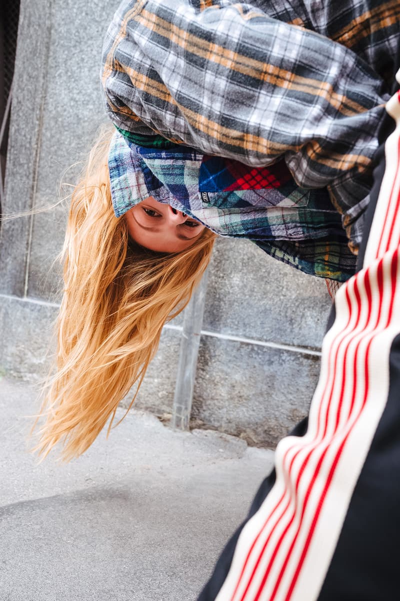 Slam Jam Socialism Needles track pant suit jacket 7 cut patchwork shirt flannel plaid spring summer 2018 editorial
