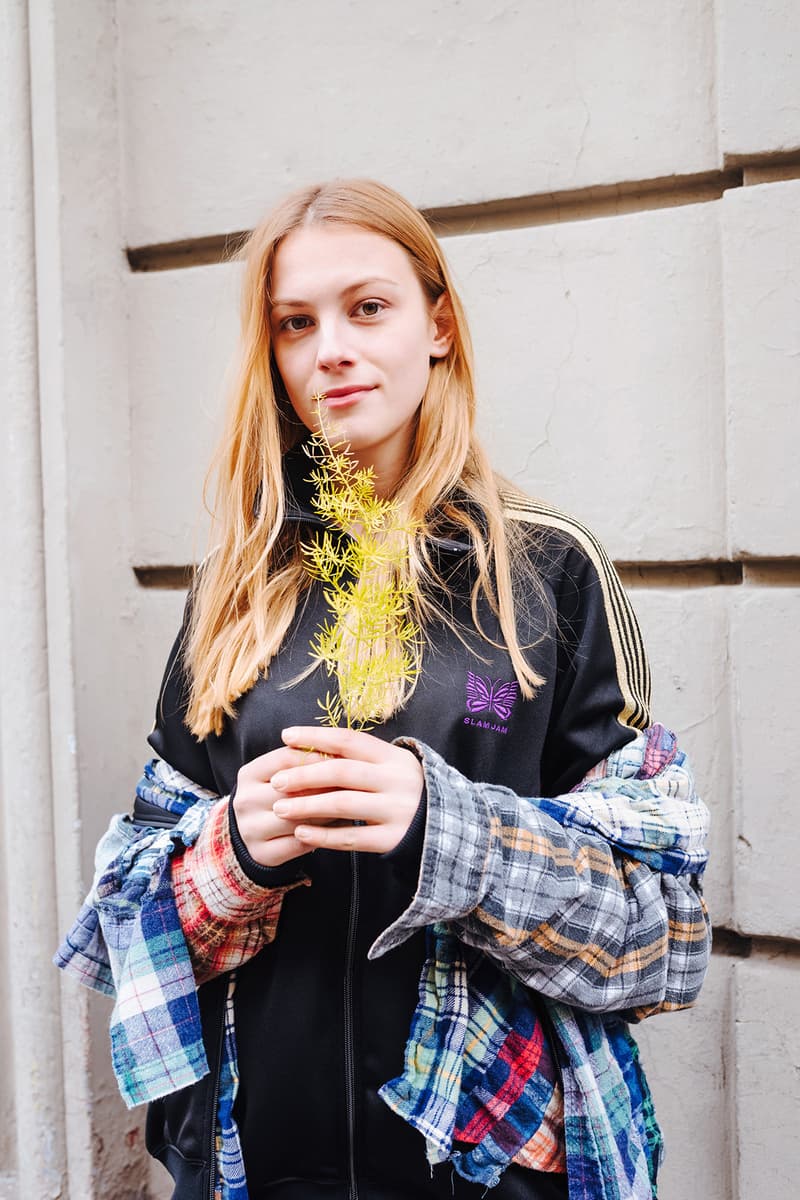Slam Jam Socialism Needles track pant suit jacket 7 cut patchwork shirt flannel plaid spring summer 2018 editorial