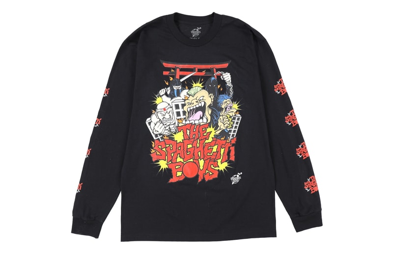 Spaghetti Boys NUBIAN Harajuku Pop-up Announcement Kerwin Frost Ray Martinez Erinjeen White Trash Tyler Sheck Wes Austin Asspizza Butts T-shirt