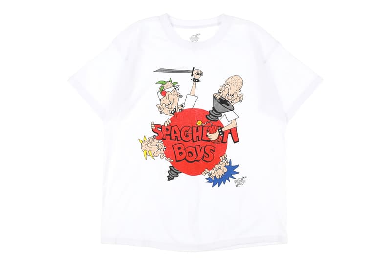 Spaghetti Boys NUBIAN Harajuku Pop-up Announcement Kerwin Frost Ray Martinez Erinjeen White Trash Tyler Sheck Wes Austin Asspizza Butts T-shirt